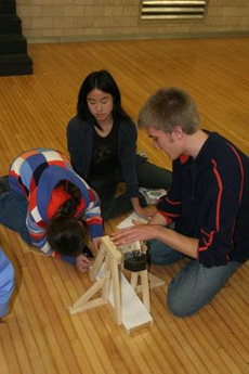 students working on project